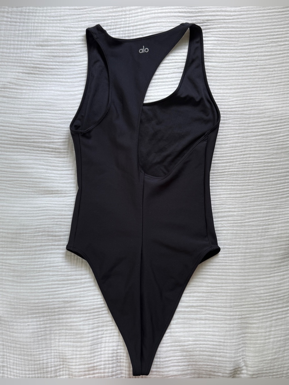 Alo Yoga Airlift Barre Bodysuit Black Racerback Cutout Size L